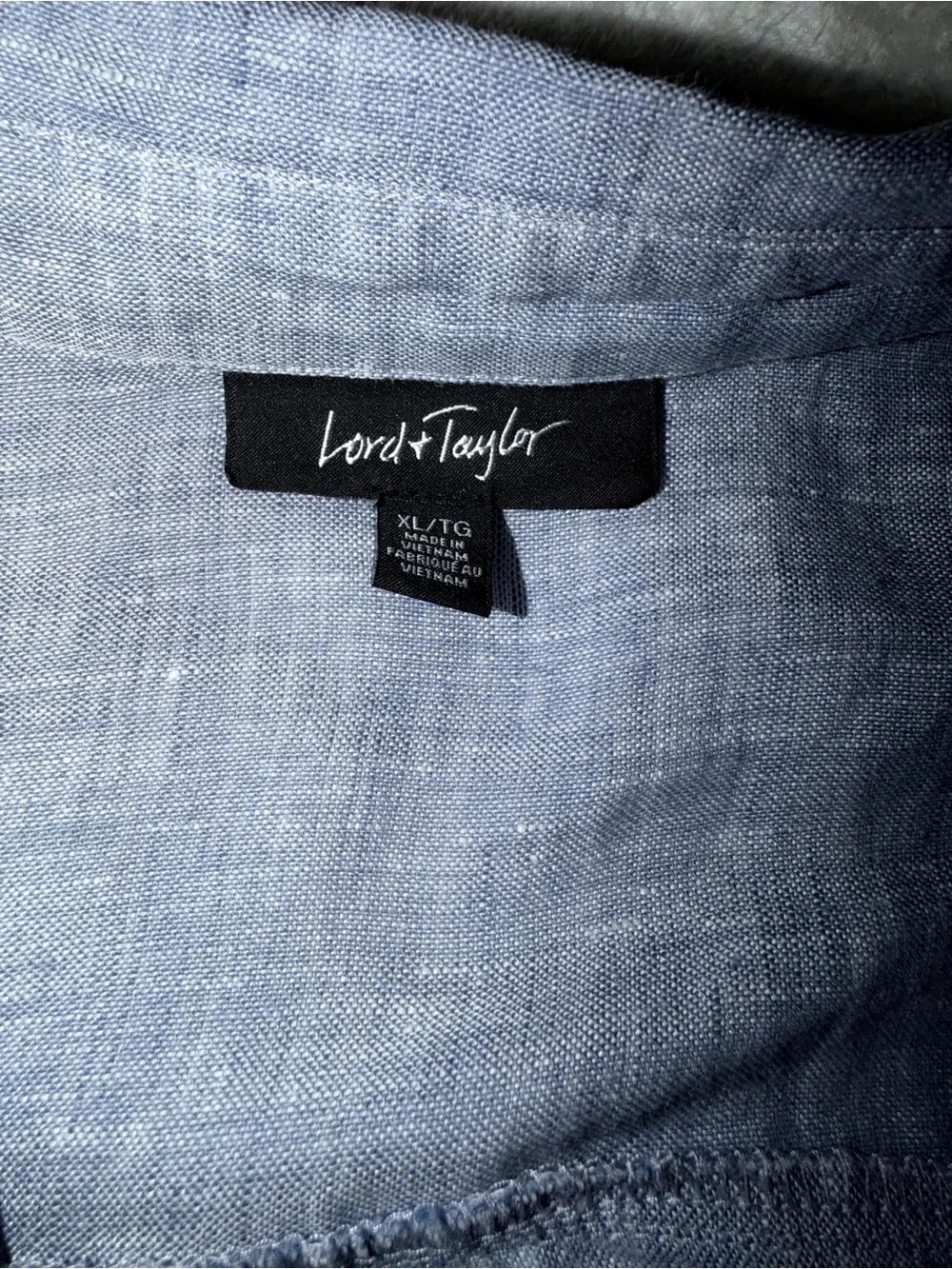 Lord & Taylor Light Blue Linen Shirt